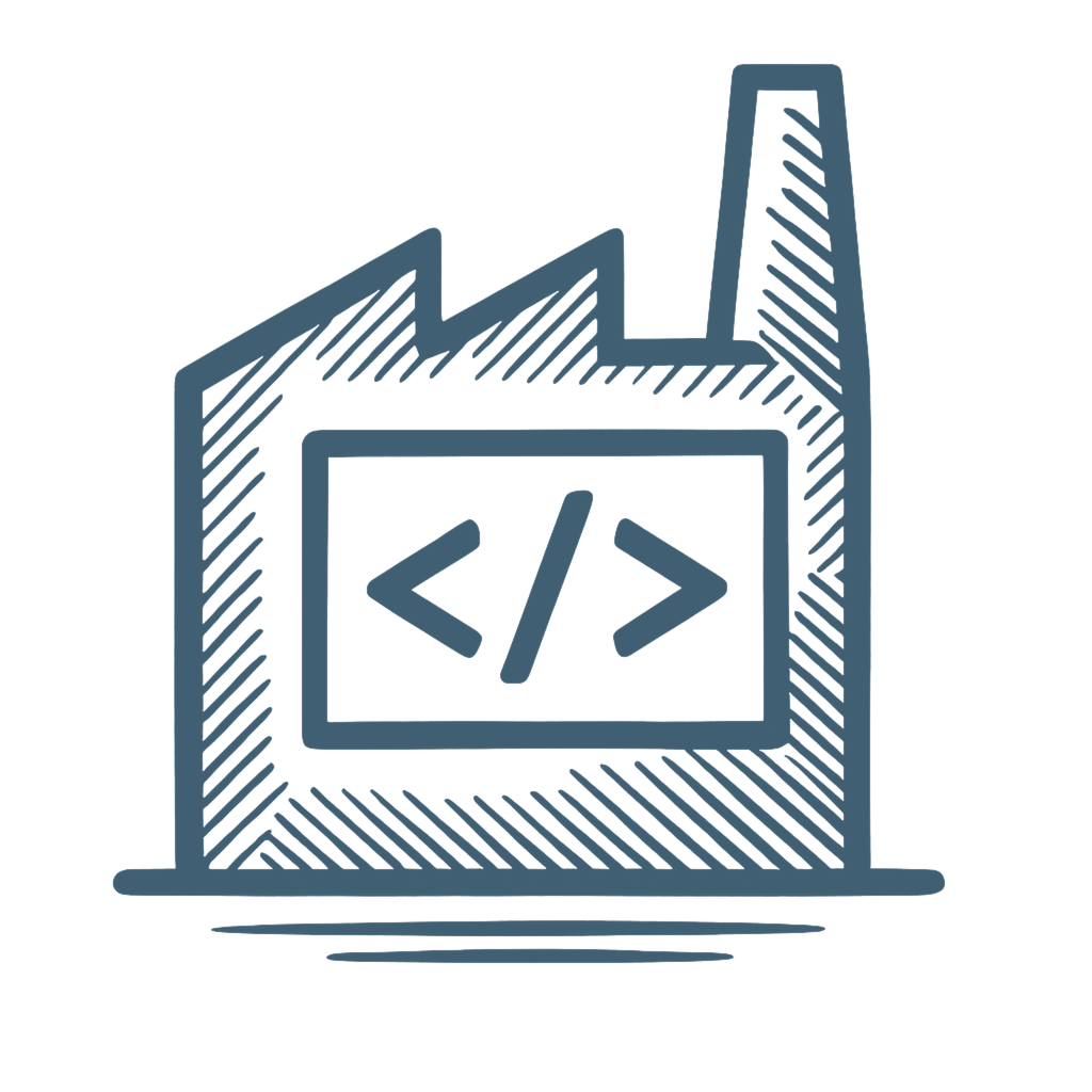 Factory icon representing manufacturing