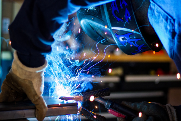 A person welding