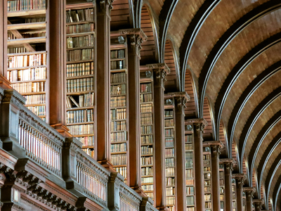 Library with a lot of books