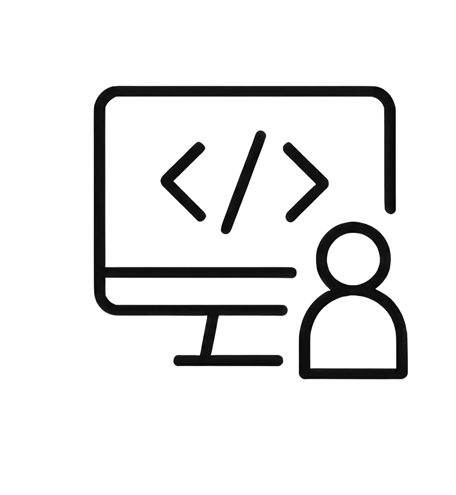 Human and AI collaboration icon