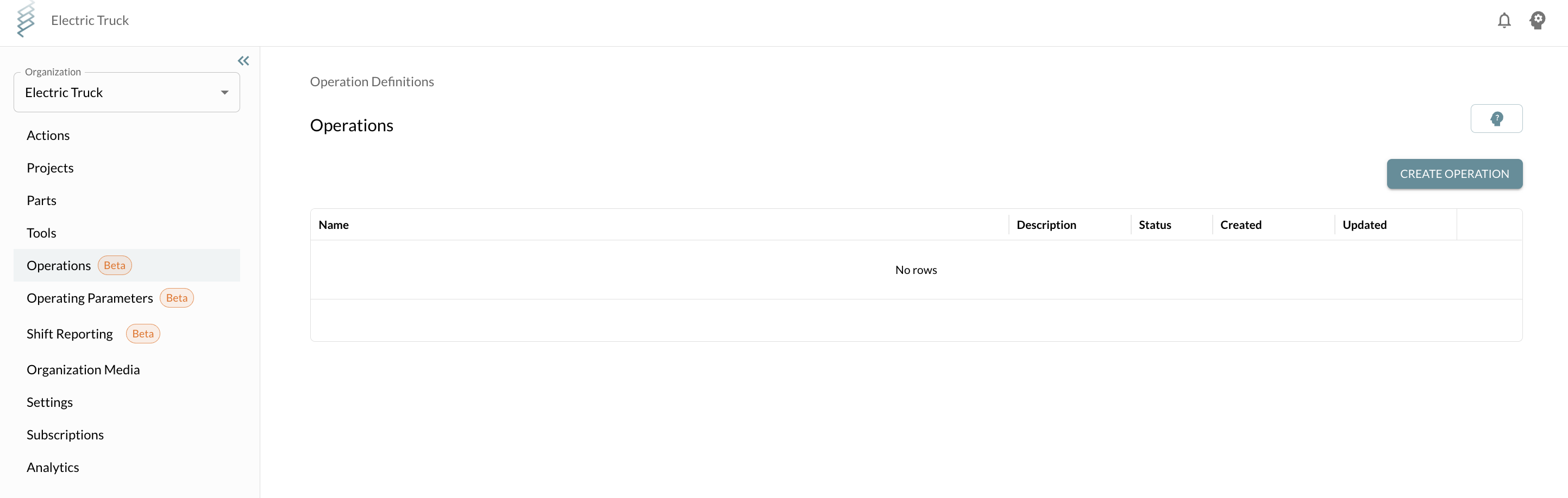 operations landing page