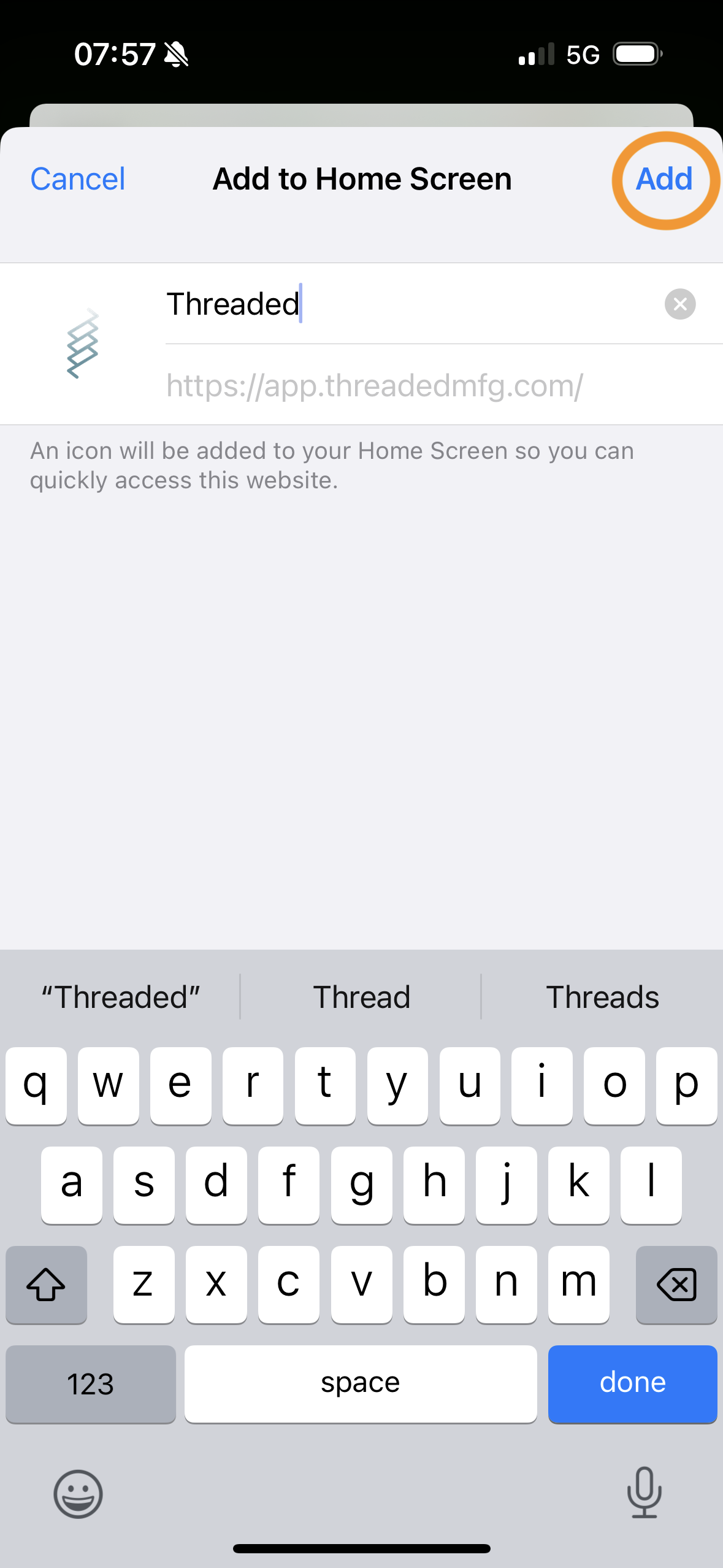 iOS - tap add